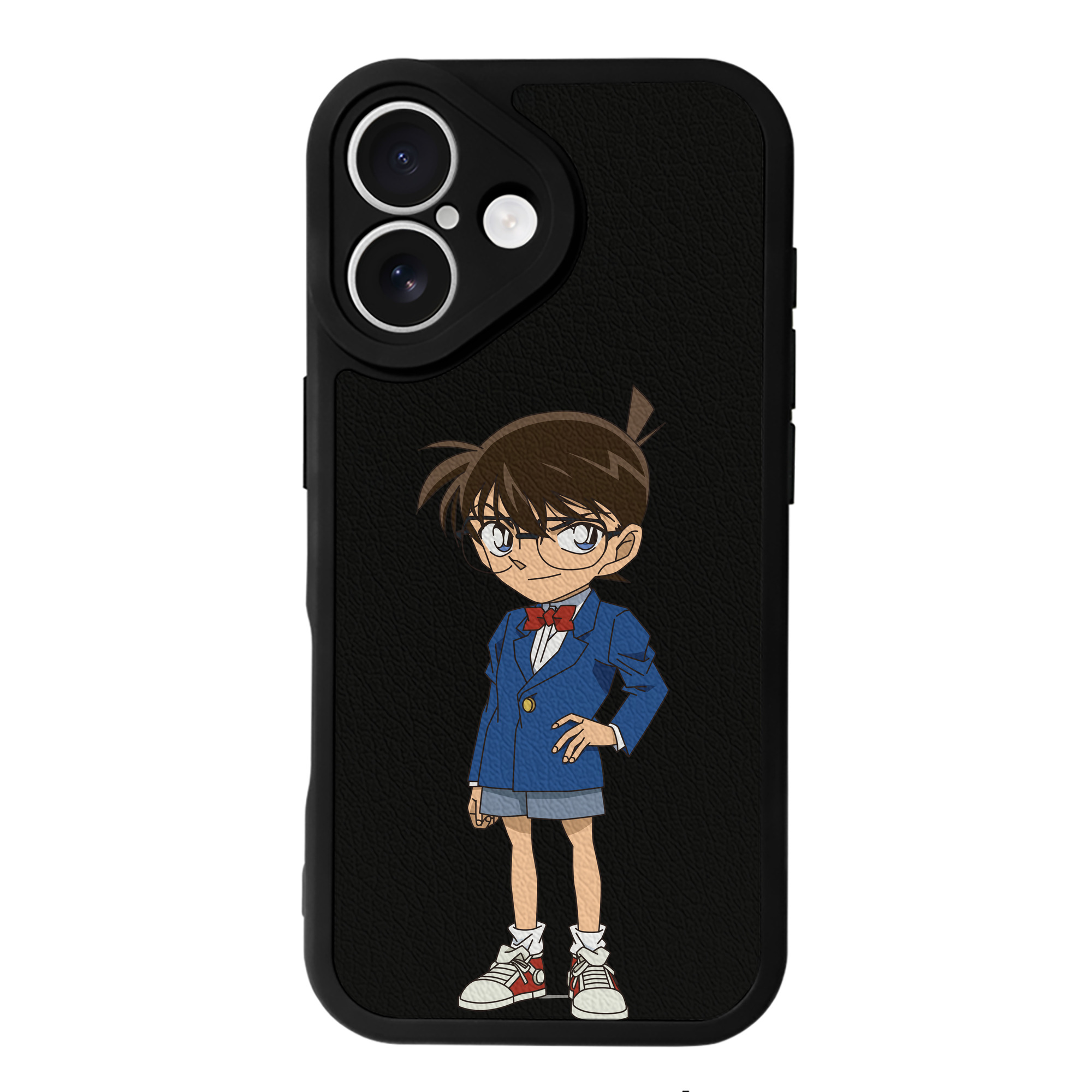 （画像用） 名探偵コナン 江戸川 コナン Detective Conan Conan Edogawa 【iPhone 16シリーズ対応】シリコンスマホケース（レザー調） 材質：シリコン